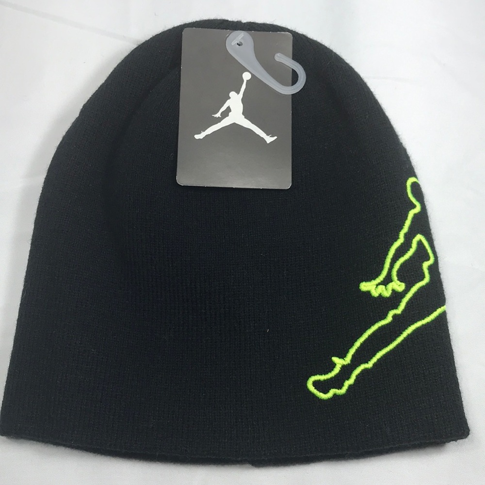 Nike Jordan Jumpman Logo Youth Beanie Black/Volt